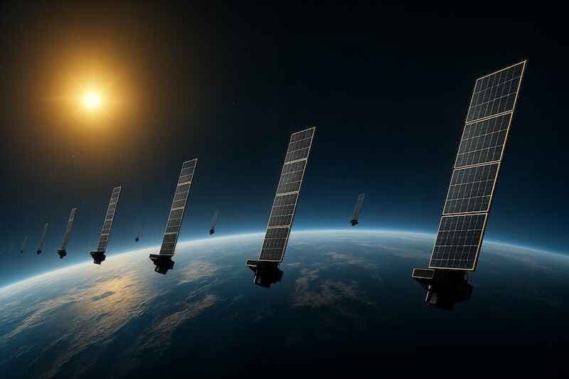 Internet Starlink satellites in orbit