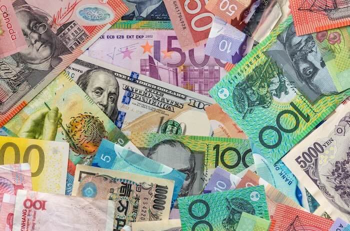 Currencies banknotes as finance background